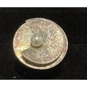 Swirl Design Sterling Silver Size 8 Ring With White Pearl